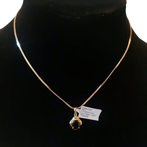 Jewelry - 14K Solid Italian Yellow Gold Natural Smoky Topaz Necklace